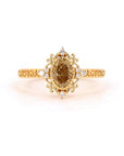 0.81 ct. Yellow Oval Natural Diamond Halo Ring