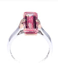 5.10 ct. Pink Emerald Lab Diamond Solitaire Ring