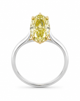 4.03 ct. Yellow Elongated Oval Lab Diamond Solitaire Ring
