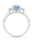 2.07 ct. Blue Oval Lab Diamond Three-Stone Ring