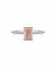 2.00 ct. Pink Radiant Lab Diamond Halo Ring