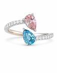 0.70 ct. Pink/Blue Lab Diamond 2-Piece Ring