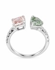 4.29 ct. Pink/Green Lab Diamond 2-Piece Ring