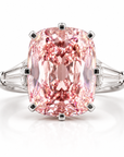 6.22 ct. Pink Cushion Lab Diamond Solitaire Ring