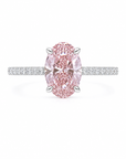 3.01 ct. Pink Oval Lab Diamond Halo Ring