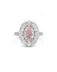 4.04 ct. Pink Oval Lab Diamond Halo Ring