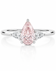 1.45 ct. Pink Pear Lab Diamond Three-Stone Ring