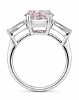 4.51 ct. Pink Oval Lab Diamond Three-Stone Ring