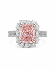5.00 ct. Pink Round Lab Diamond Halo Ring