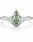 1.97 ct. Green Pear Lab Diamond Three-Stone Ring