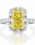 3.02 ct. Yellow Radiant Lab Diamond Halo Ring