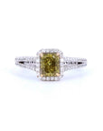 1.01 ct. Yellow Radiant Natural Diamond Halo Ring