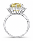 6.18 ct. Yellow Cushion Lab Diamond Halo Ring