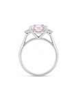 4.06 ct. Pink Oval Lab Diamond Three-Stone Ring