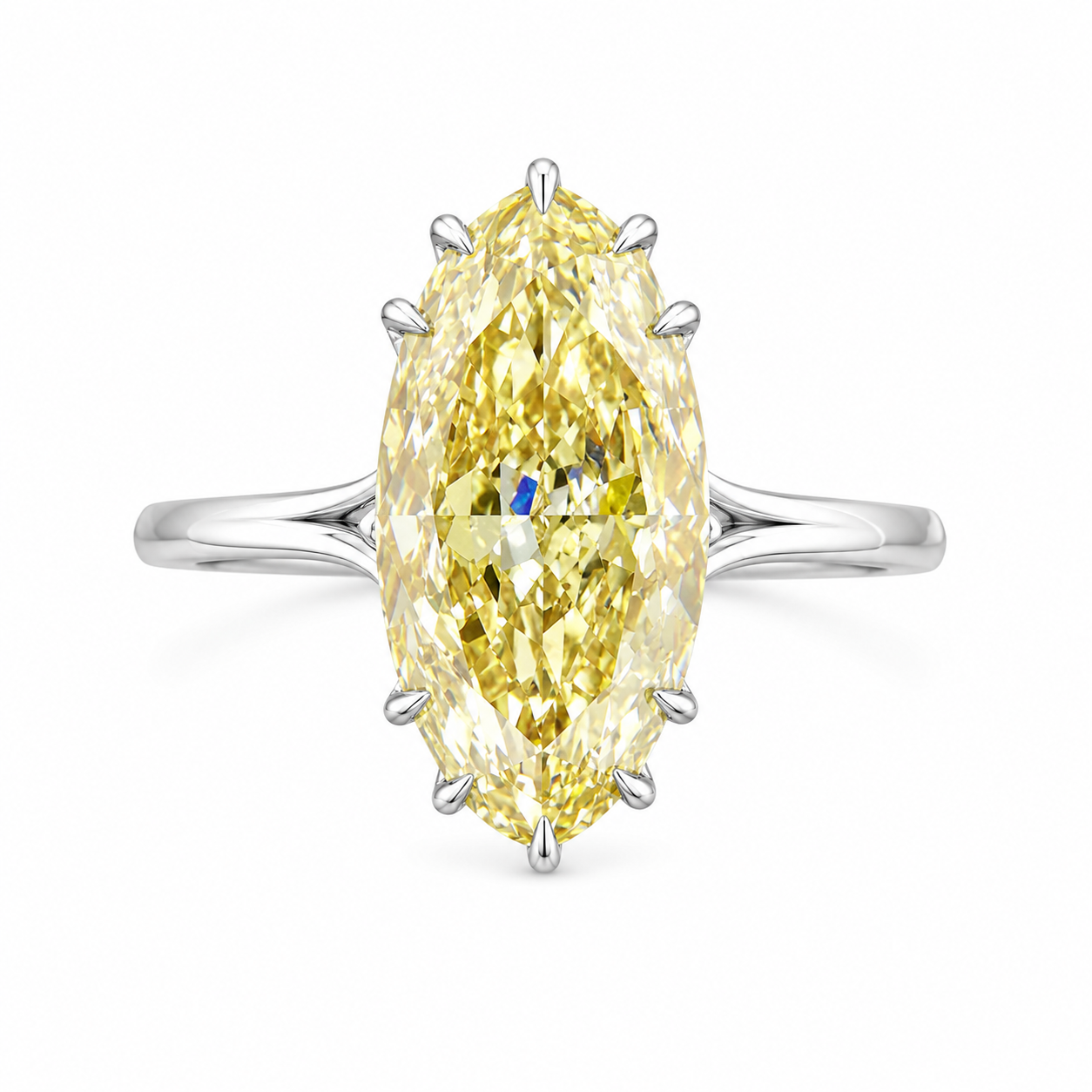 4.03 ct. Yellow Emerald Lab Diamond Solitaire Ring
