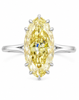 4.03 ct. Yellow Elongated Oval Lab Diamond Solitaire Ring