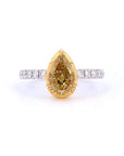 2.00 ct. Yellow Pear Natural Diamond Solitaire Ring