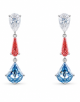 3.52 ct. Blue Lab Diamond Drop Earrings