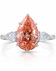 4.02 ct. Pink Pear Lab Diamond Solitaire Ring