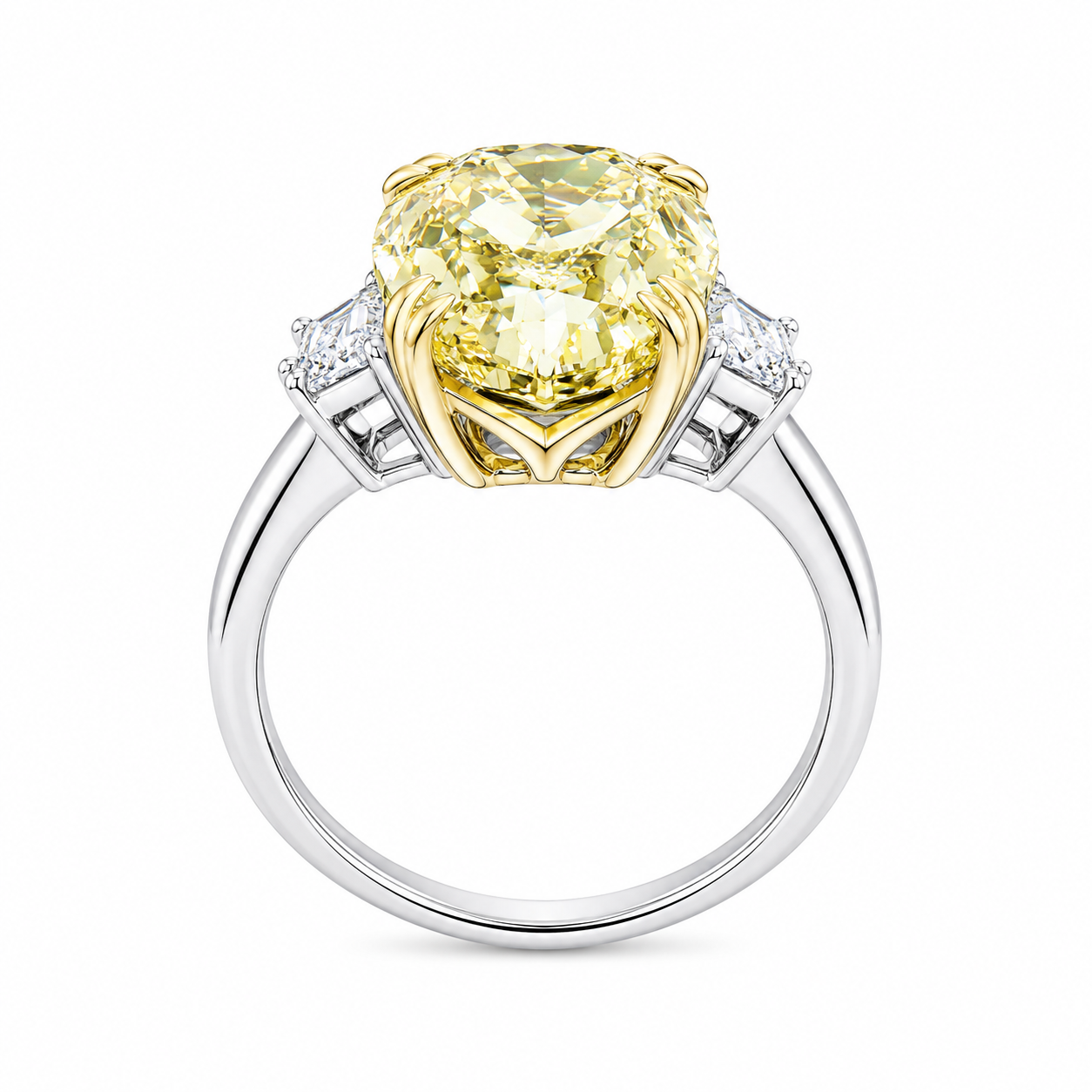 5.02 ct. Yellow Oval Lab Diamond Solitaire Ring