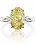 5.09 ct. Yellow Oval Lab Diamond Solitaire Ring