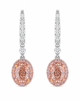 2.20 ct. Pink Elongated Oval Lab Diamond Earrings