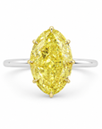 5.03 ct. Yellow Oval Lab Diamond Solitaire Ring