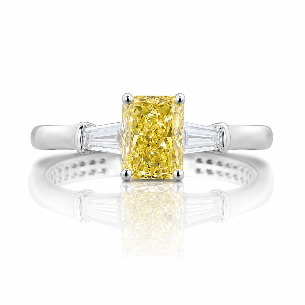 1.09 ct. Yellow Radiant Lab Diamond Solitaire Ring