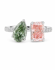 4.29 ct. Pink/Green Lab Diamond 2-Piece Ring
