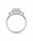 5.01 ct. Pink Oval Lab Diamond Three-Stone Ring