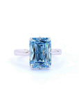 7.03 ct. Blue Radiant Lab Diamond Solitaire Ring