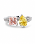 3.06 ct. Pink/Yellow Lab Diamond 2-Piece Ring