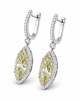 8.13 ct. Fancy Intense Yellow Marquise Diamond Drop Earrings