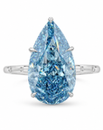 5.40 ct. Blue Pear Lab Diamond Solitaire Ring