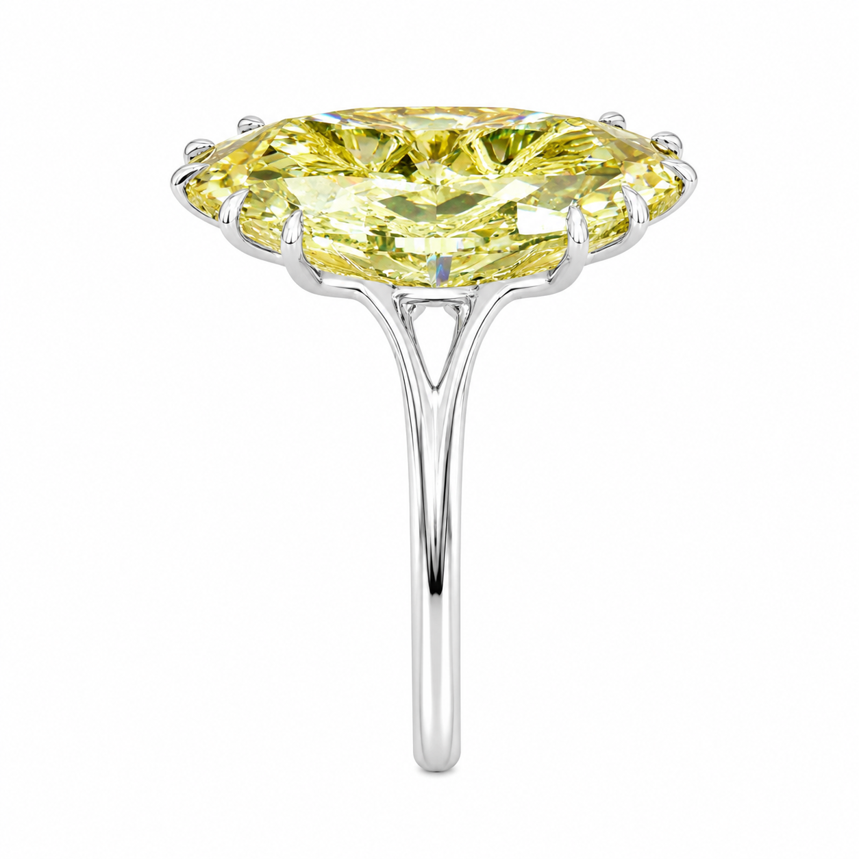 4.03 ct. Yellow Emerald Lab Diamond Solitaire Ring