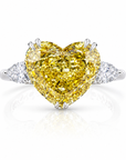 7.05 ct. Yellow Heart Lab Diamond Solitaire Ring