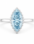2.10 ct. Blue Marquise Lab Diamond Solitaire Ring
