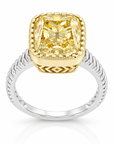 6.55 ct. Yellow Cushion Lab Diamond Solitaire Ring