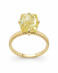 7.05 ct. Yellow Radiant Lab Diamond Solitaire Ring
