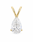 0.53 ct. White Pear Natural Diamond Solitaire Pendant