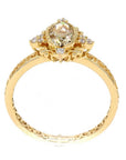 0.81 ct. Yellow Oval Natural Diamond Halo Ring