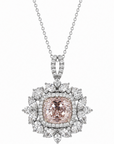 1.01 ct. Pink Cushion Lab Diamond Halo Pendant
