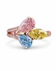 4.00 ct. Multi-Color Lab Diamond 3-Piece Ring