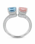3.92 ct. Blue/Pink Lab Diamond 2-Piece Ring