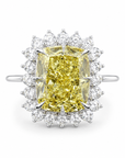 6.18 ct. Yellow Cushion Lab Diamond Halo Ring
