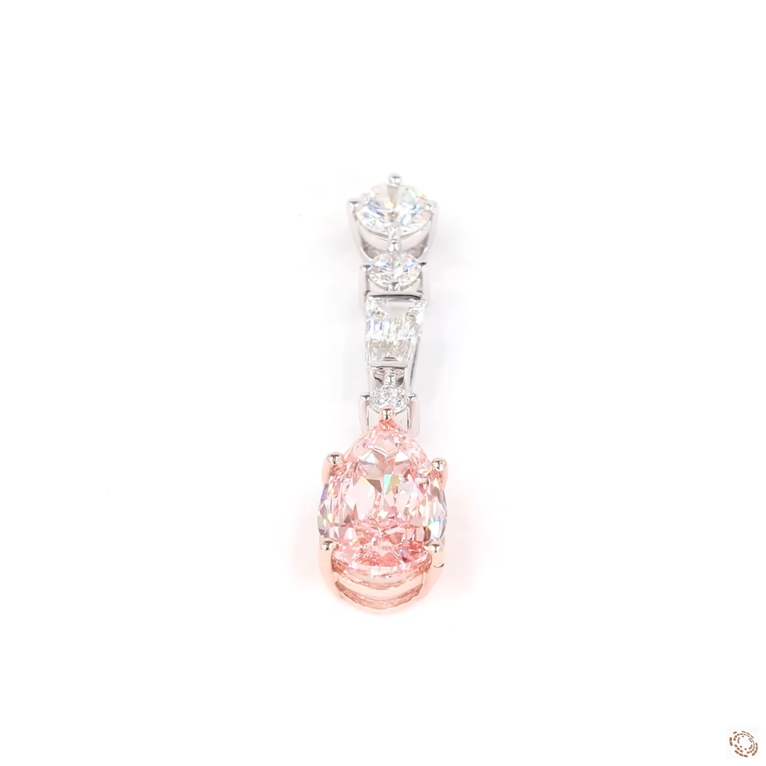 3.93 ct. Pink Pear Lab Diamond Drop Earrings