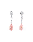 3.93 ct. Pink Pear Lab Diamond Drop Earrings