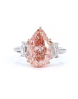 5.01 ct. Pink Pear-Cut Lab Diamond Ring