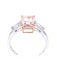 2.46 ct. Pink Rectangular Lab Diamond Ring